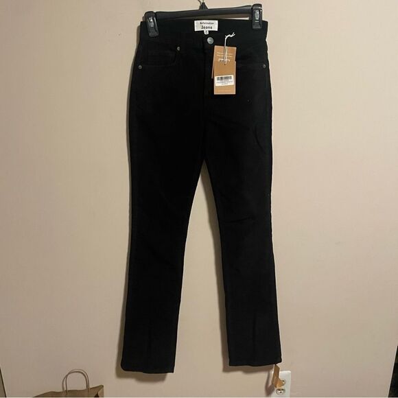 NWT Reformation Peyton High Rise Bootcut Corduroy Pants Black- Size 24 - Picture 2 of 8